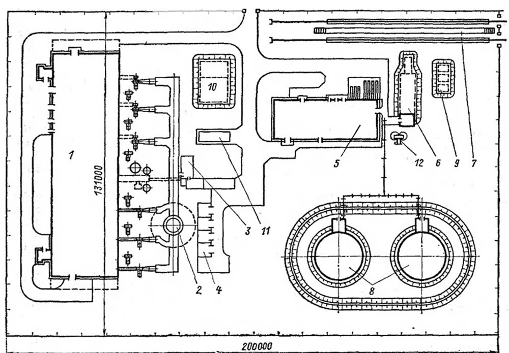 Схема генерального плана котельной теплопроизвидительностью 230 Гкал/ч