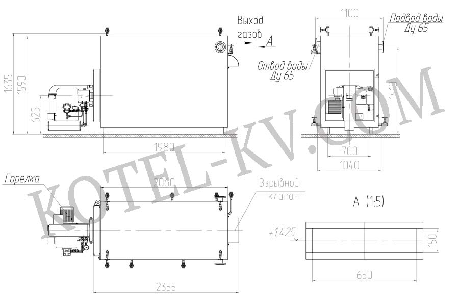 Котел КВа 0.5. Схема