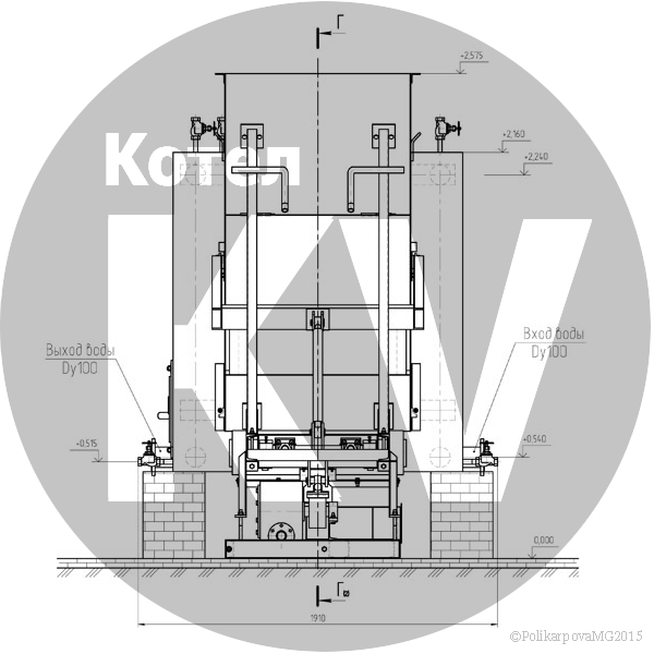 Чертеж котла 1 МВт с топкой ТШПМ