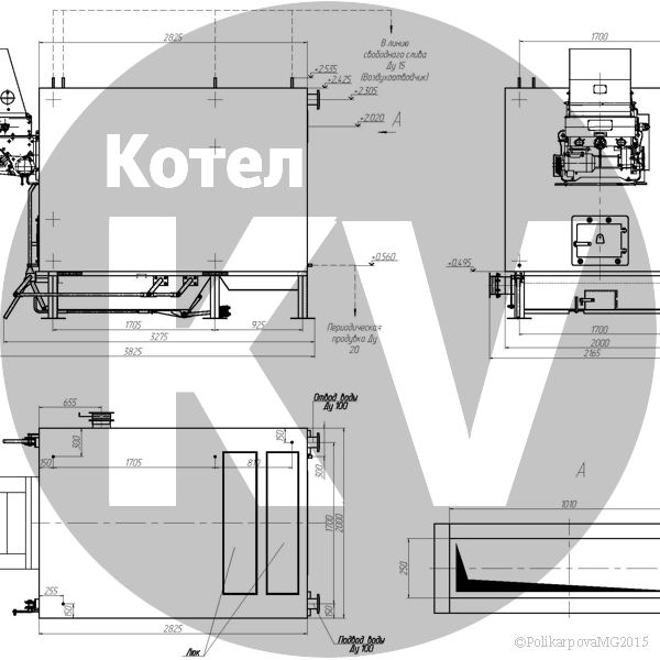 Чертеж котла 1,8 МВт с ЗП РПК