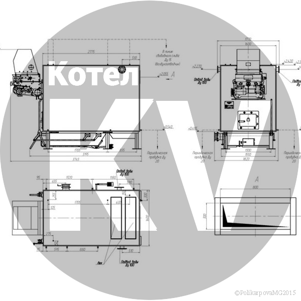 Чертеж котла 1,1 МВт механического