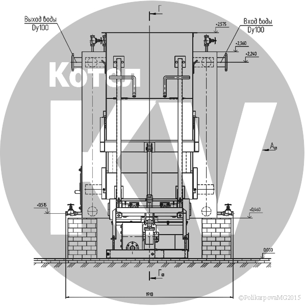 Чертеж котла 1,4 МВт ТШПМ