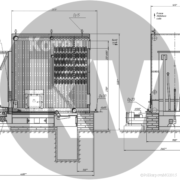 Чертеж котла 1,6 МВт механического