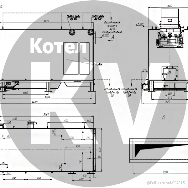 Чертеж котла 2 МВт с ЗП РПК