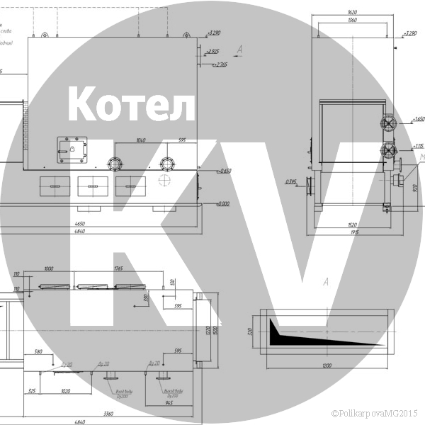 Чертеж котла 2,2 МВт с ТЛПХ
