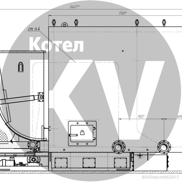 Чертеж котла 3 МВт с ТШПМ