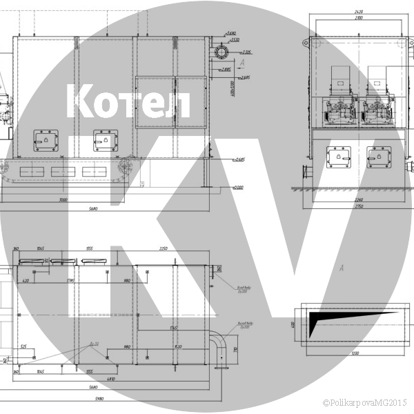 Чертеж котла 4 МВт с ТЛЗМ