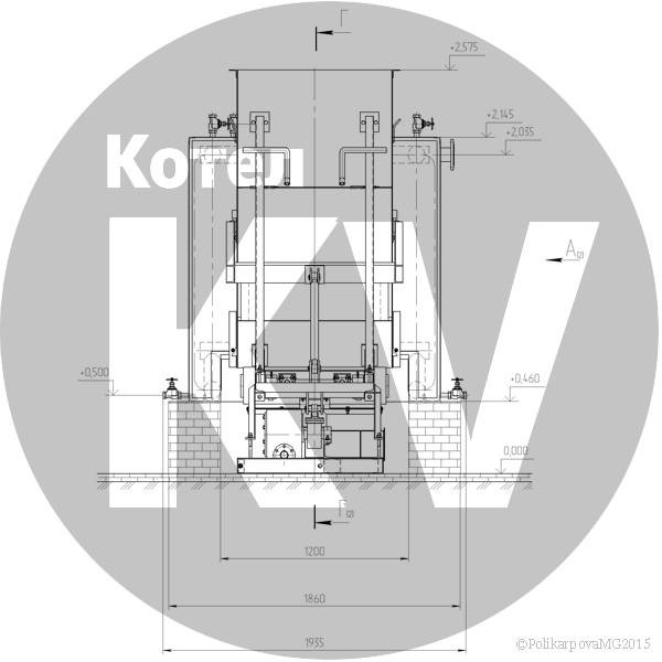 Чертеж котла 600 КВт ТШПМ механического