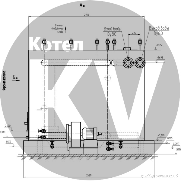 Чертеж котла 600 КВт РПК механического