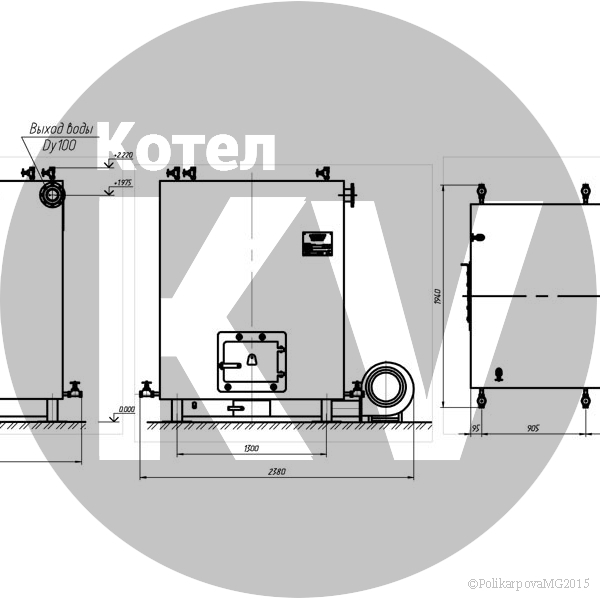 Чертеж котла КВм 1,5 РПК