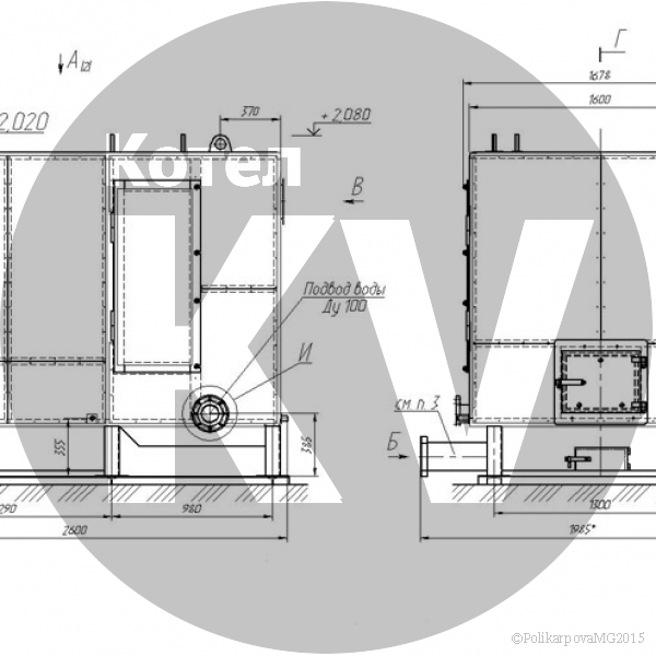 Чертеж котла КВр-0,6