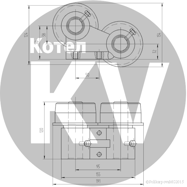 Чертеж опоры каретки топки ТШПМ 0,8