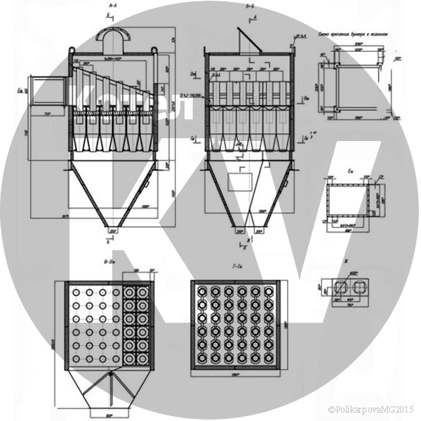 Чертеж циклона БЦ 2-6х(4+2)