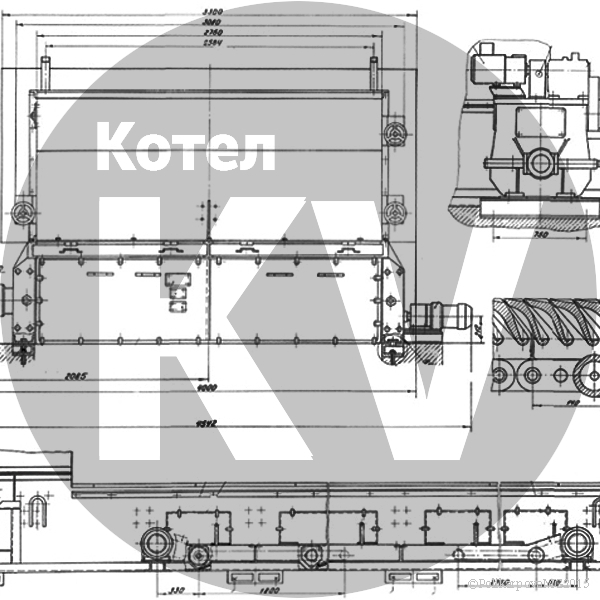 Чертеж топки ТЧЗМ-2-2,7/8,0 вид 2