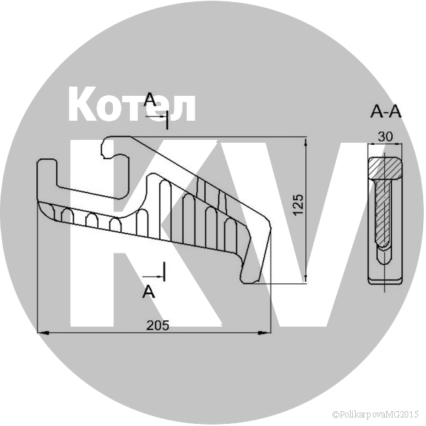 Чертеж колосника поворотного тип И 398.3.06